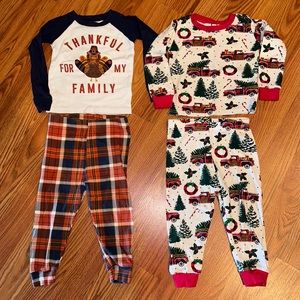 PJ Place Pajamas 12-18 Month Christmas Thanksgiving